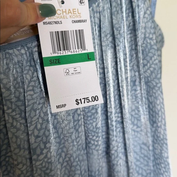 Michael Kors NWT Iridescent Chambray Petal Mini Dress Large - Picture 5 of 5